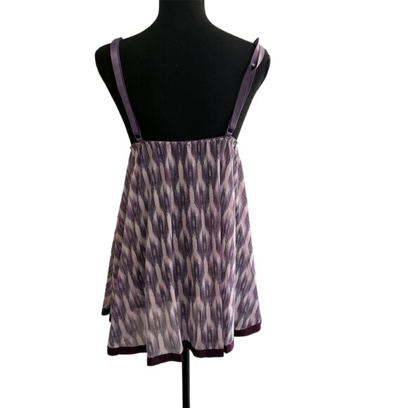 Womens Purple Ribon Trim Sequin Lace Slip L Fairy Babydoll Y2K - Picture 3 of 5